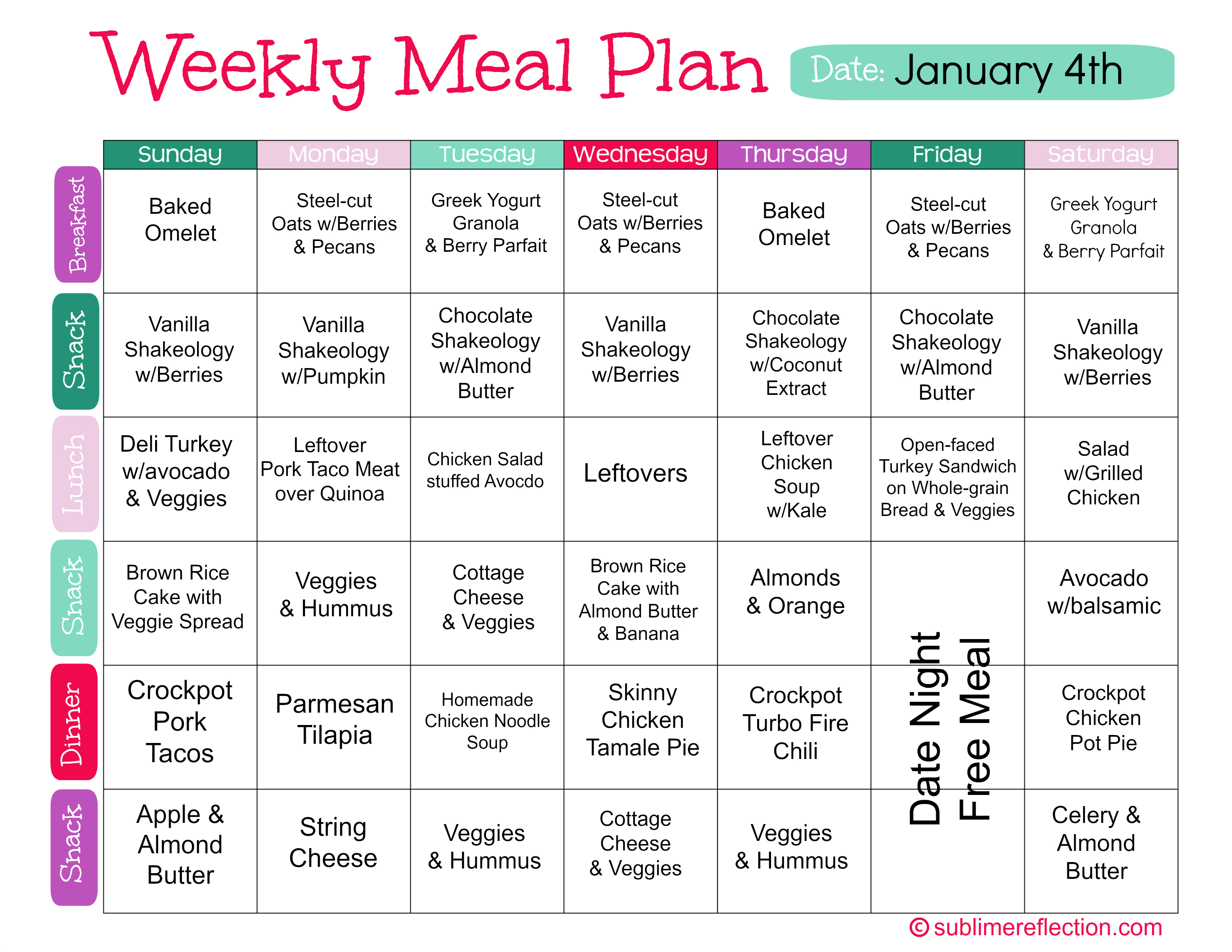 Meal Planning E La Vita Migliora Bella Magazine